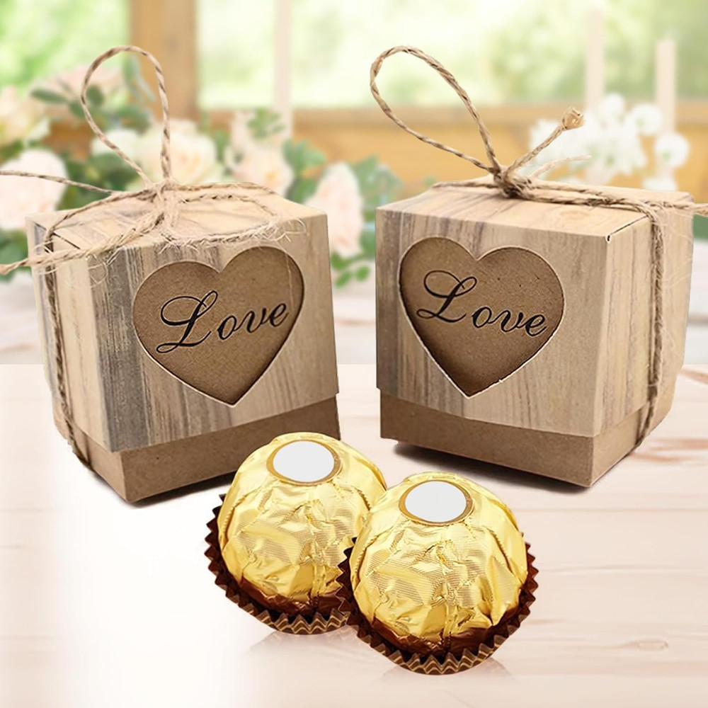 Small Gift Boxes, Party Favor Boxes, 2 x 2 x 2 Inches 50 Pack for Guests Bridal