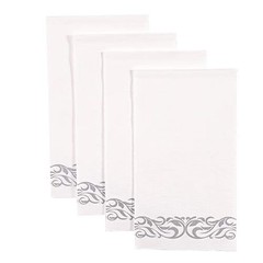 Pack Paper Napkins Guest Towels Disposable Premium Quality 3-ply 200 Silver