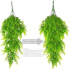 4Pcs Artificial Boston Fern Plant Fake Hanging Plastic Vine Home Outdoor Decor