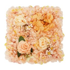 12 Pack Champagne Warm Tones Artificial Flower Panels Durable Fade Proof Decor