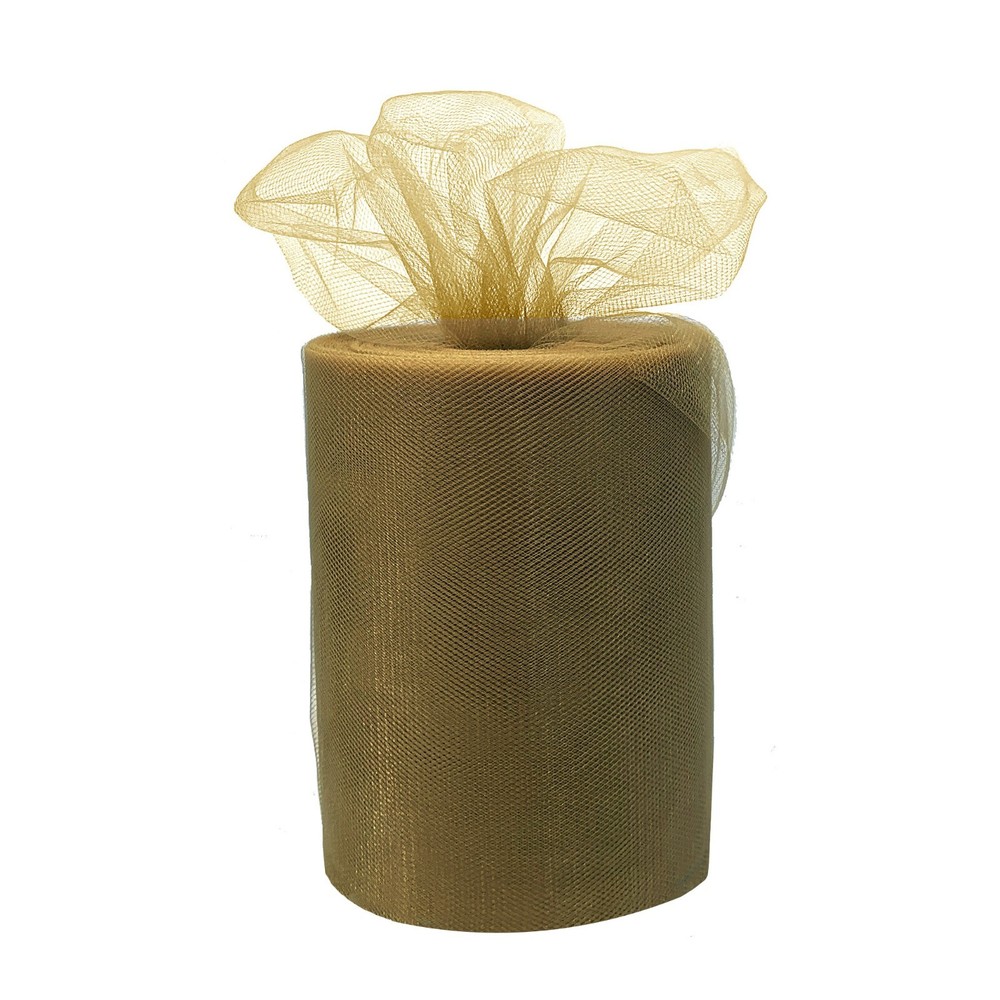 Old Gold Tulle Fall Decor – 6″ x 100 Yards, Thanksgiving, Christmas, Wreath