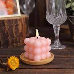 2 Flameless 2 in Warm White LED Light Bubble Cube CANDLES Centerpieces Events