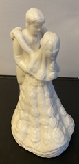 8-White Porcelain BRIDE AND GROOM First Dance Cake Topper or Table Setting