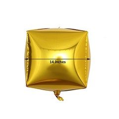 14×14-Inch 4D Cube Mylar Foil Balloon Party Wedding Event Decorations Supplies