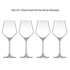 Layla Set of 4 Italian Glasses, 13.5 oz Clear – Made in White Wine Glasses