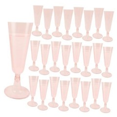 Champagne Flutes Plastic,25 Pack Disposable Champagne Glasses,Clear Pink