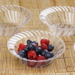 10 CLEAR 5 oz Flared Plastic Dessert Ice Cream BOWLS Party Events Decorations