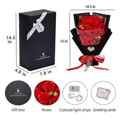 EIGHTOWN Roses Bouquet Artificial Flower – Preserved Red Rose Bright