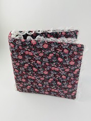 VTG Purple Floral Lace Fabric 3 Ring Binder Padded Photo Album Cottagecore Flowe