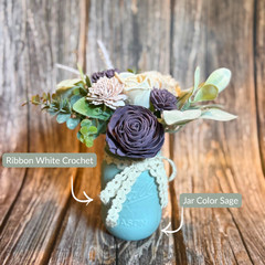 Sola Wood Lavender Wedding Floral Table Centerpieces Set of 3 Mason Jar Decor
