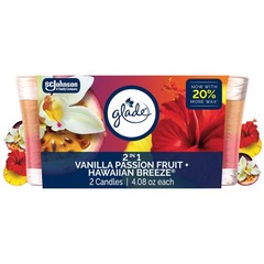 Glade 1-Wick 2In1 Scented Candle Jar Hawaiian Passion Fruit Air Freshener