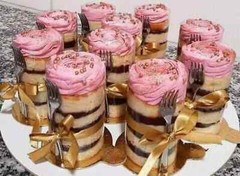 DIY Mini Cake Favor Set Clear Cake Wrap w/Mini Forks for Dessert Display Weddin