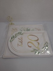 1-25 Double Sided Table Number for Wedding Reception, Anniversary, Baby Shower