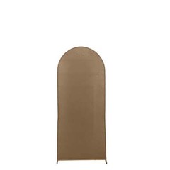 5 ft TAUPE Matte Fitted Spandex Round Top Arch Backdrop STAND COVER Party