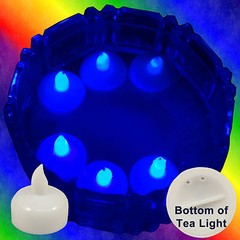 NEW 18 Blue Led Floating Floral Tea Light Candle for Wedding Centerpiece Decor