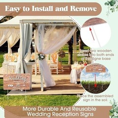 Wedding Direction Signs Kit Double Sided Elegant Plastic Arrow Signage Set New