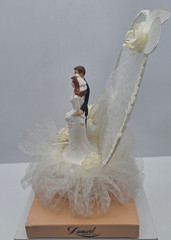 Vintage Lumart Wedding Cake Topper s Bride Groom Lace Arch Memorable Moment NIP