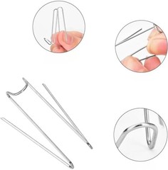 30 Pcs Fabric Panel Wall Hooks for Interior or Exterior Decor at Home, Silvery