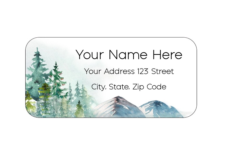 48 Personalized Trees Mountain Return Address Stickers Labels A202