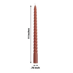 DUSTY ROSE 12 Spiral 11″ Long Unscented Premium Wax Taper CANDLES Party