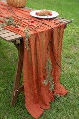Keketoarrange Fall Thanksgiving Table Runner 35″x120″(Pack of 1), Terracotta