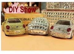 20 Yards Rhinestone Ribbon 2 Rolls Diamond Ribbon for Crafts, Cake, Gold, 8 Row