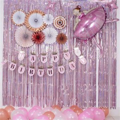 Metallics Foil Fringe Curtain Tinsel Kid Birthday Party Decor Wedding Home