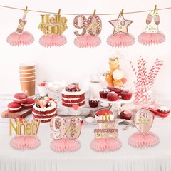 Turypaty Pink Rose Gold 90th Birthday Tabletop size,