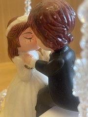 Vintage Handmade Beaded Gazebo WiltonKissing Bride And Groom Wedding Cake Top