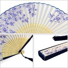 Bantoye 2 Pieces Handheld Fans, Silk Folding Fans with Bamboo Frames for…