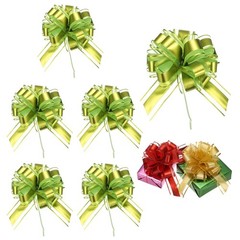 6Pcs Large Pull Bow Gift Wrapping 9″ch Ribbon Organza Fruit Green Bows