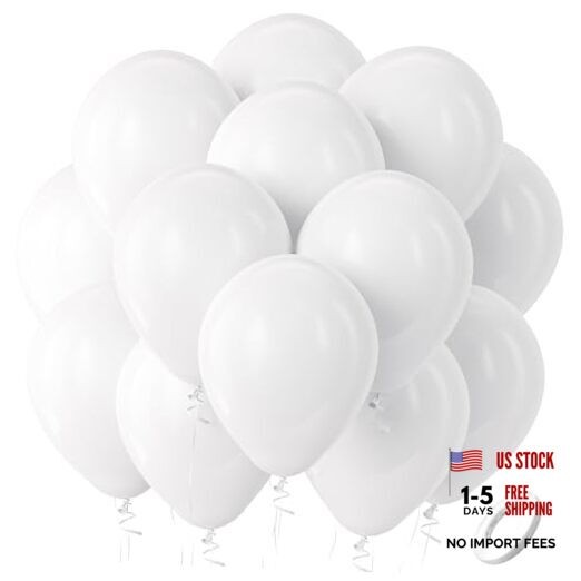 White Balloons Latex Party Balloons, 100 Pack 12 12inch (Normal) 04-white-g20