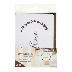 DAVID TUTERA NEW 1-25 Black and White Table Numbers Vine Laurel Wreath Wedding