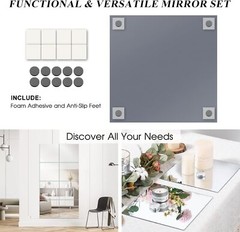 12″ Square Mirrors Candle Plate for Table Centerpieces, Set 12*12inch,