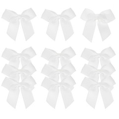 12Pcs Mini Grosgrain Ribbon Bow 2″ Self Adhesive Flower Bows White