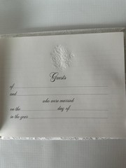 Hallmark WCA3378 Wedding Guest White Fabric Lace Floral Covered Book Vintage