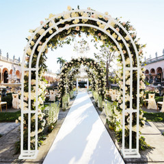 XL Metal Wedding Arch Backdrop Stand Ceremony Party Balloon Arch Garden Trellis