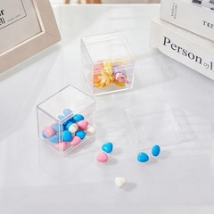 36 Pack Acrylic Boxes with Lid, Clear Square Cubes Treat Gift Boxes Candy