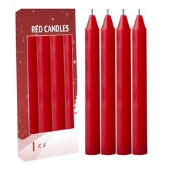 4 pcs Red Set Taper Candle Candlesticks 7 ¾ (7.75 inch) Tall x 3/4 4pc,