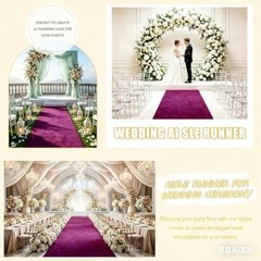 Purple Carpet Runner for Party Aisle Runner for Wedding Ceremony Outside 4×20