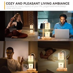 Candle Warmer Lamp with 3 Bulbs, Adjustable Height Dimmable 1pack, Amber