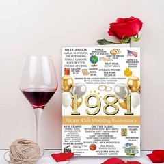 45th Anniversary Card for Men Women, Unique Gifts Idea for 45 Years Wedding A…