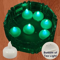 NEW 18 Green Led Floating Floral Tea Light Candle for Wedding Centerpiece Decor