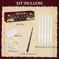 Halloween Decorations – Floating Candles with Pillar Candles with Wand Remote