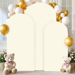Ivory Wedding Arch Cover Set of 3 Arch Spandex Covers 5FT 6FT 7FT Baby Shower…
