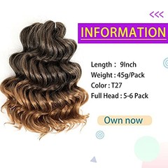 Ocean Wave Crochet Hair Deep for Black WomenOcean Braids 9 Inch (Pack of 8) T27