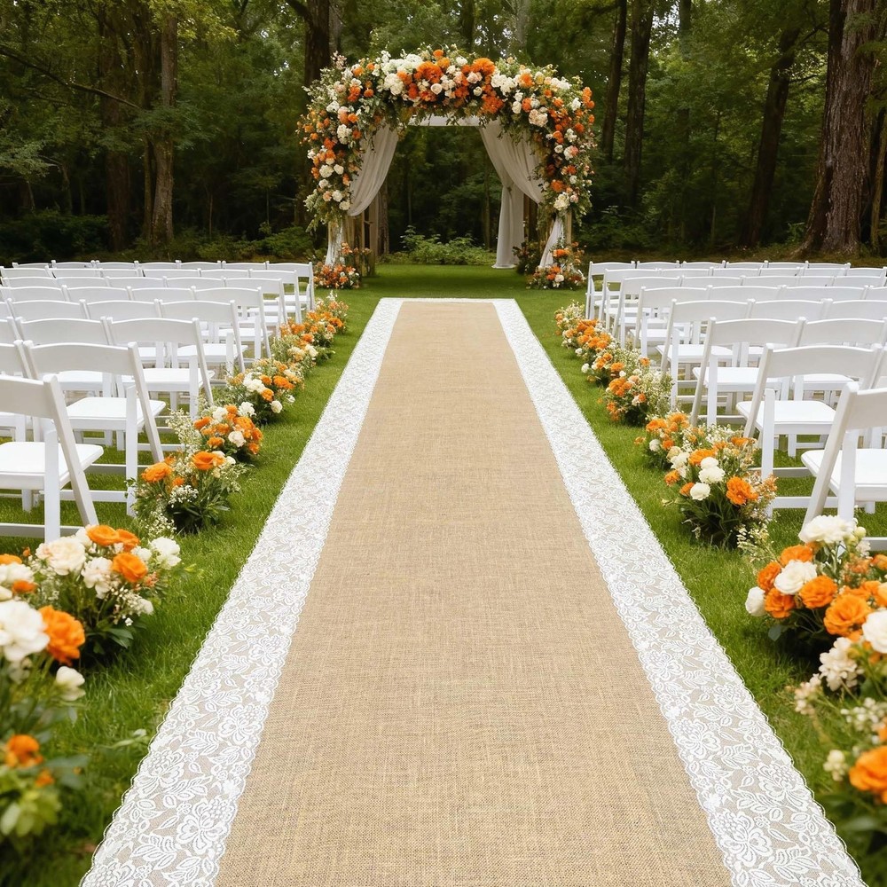 3ft x 50 ft Natural Burlap Wedding Aisle Runner,Outdoor for Wedding Ceremony …