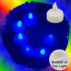 NEW 18 Blue Led Floating Floral Tea Light Candle for Wedding Centerpiece Decor
