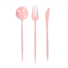 60 DUSTY ROSE Heavy Duty Forks Spoons and Knives Set Party Disposable Tableware