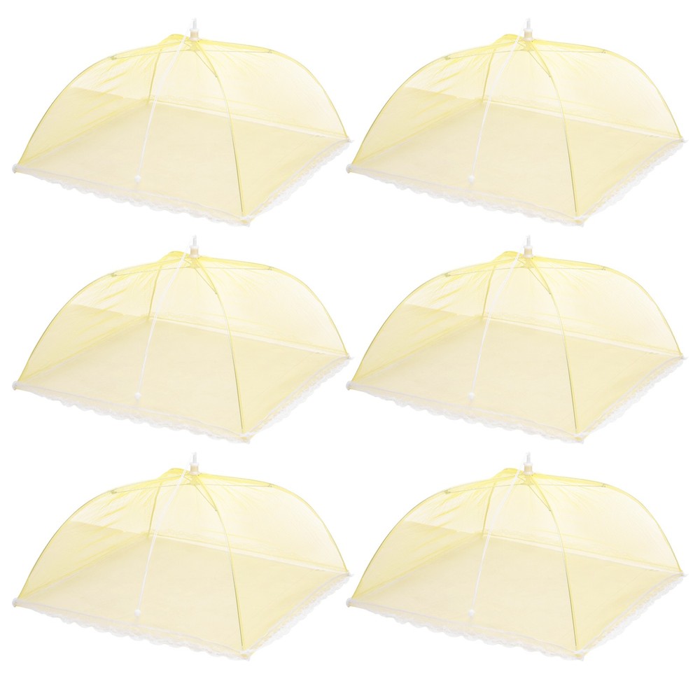 6 Pcs Large and Tall Food Covers 17″ Mesh Food Covers for Outdoors, Yellow